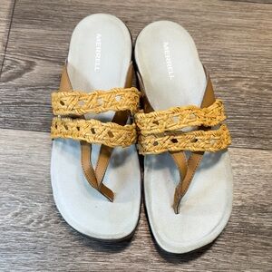 Merrell Women's Yellow and Tan Sandals size 9 (j65)